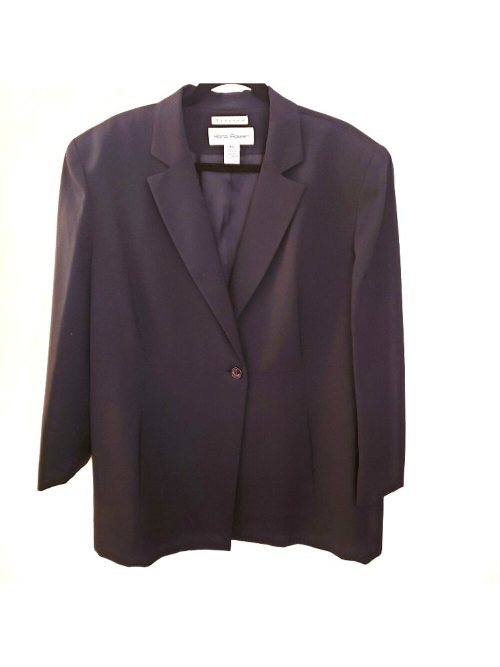 Vintage Rena Rowan Black Wool Blend Relaxed Fit Longline Jacket 18W EUC